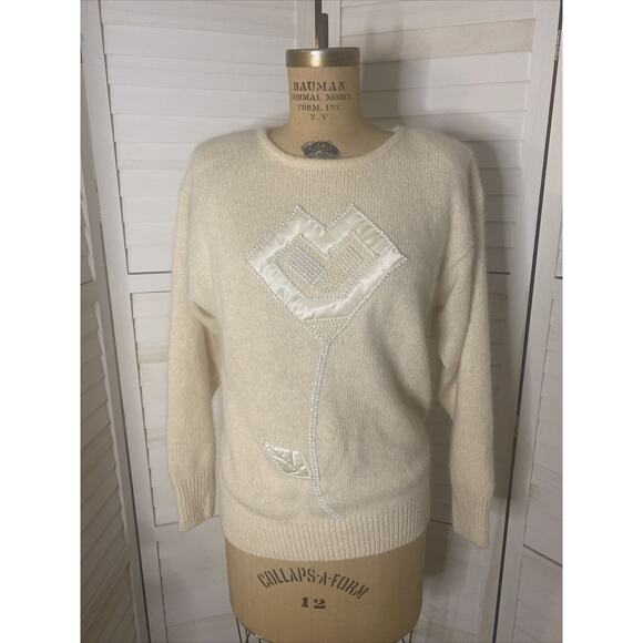 vintage 1980s 1990s IB Diffusion Womens Silk Blend Sweater Medium M - Picture 1 of 7